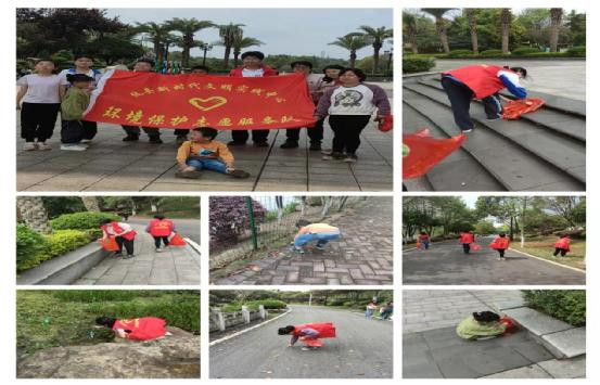 党旗下的新时代文明实践学习雷锋精神我们在行动志愿者宣传活动